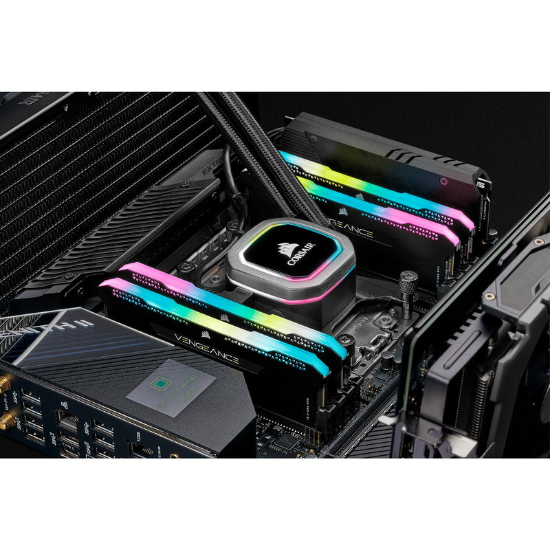 Load image into Gallery viewer, Corsair 64 gb ddr4-3200 (4x 16 gb) quad-kit werkgeheugen (cmh64gx4m4e3200c16, vengeance rgb pro sl, xmp)
