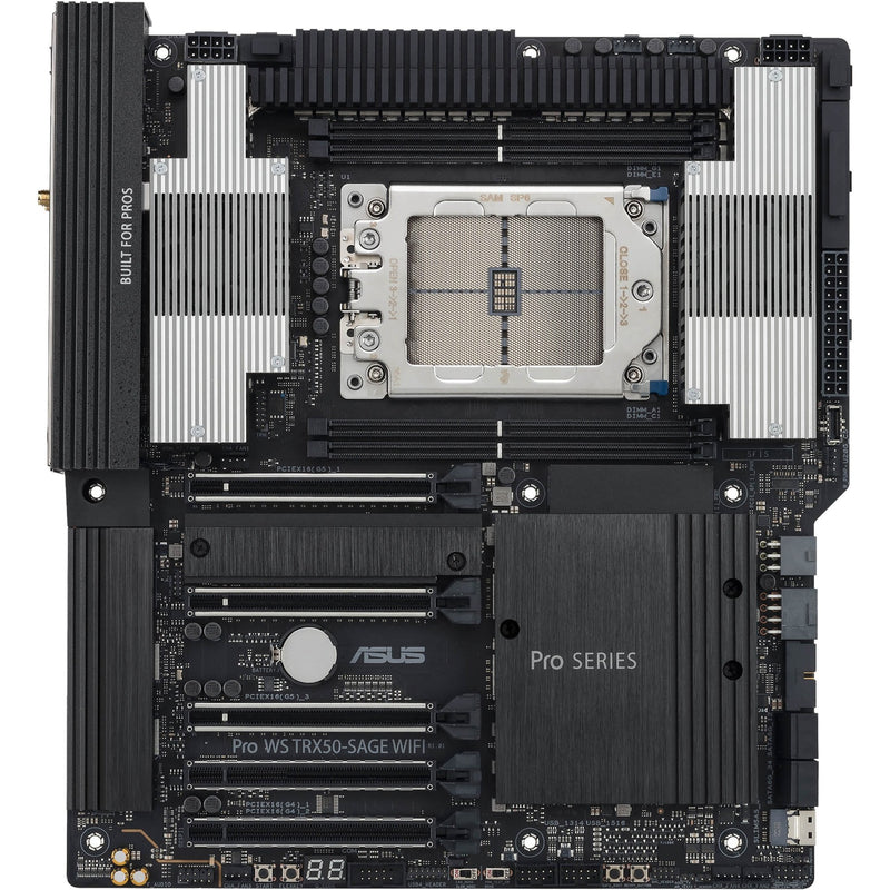 Load image into Gallery viewer, Asus pro ws trx50-sage wifi socket str5 moederbord (zwart grijs, raid, 10gb-lan, 2.5gb-lan, wi-fi 7, bt, sound, ceb)
