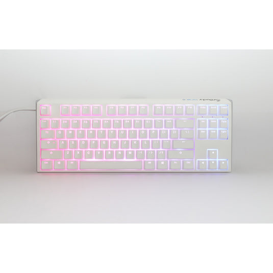 Ducky one 3 classic pure white tkl rgb mechanisch toetsenbord (wit, us lay-out (qwerty), cherry mx silent red, 80% (tkl), rgb leds, double-shot pbt, hot-swappable, quack mechanics)