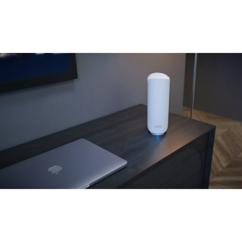 Load image into Gallery viewer, Netgear orbi 370 wifi mesh systeem, dual-band wifi 7-mesh systeem, 2 stuks mesh router (wit, 1x orbi wifi 7-router (rbe371), 1x orbi wifi 7-satelliet (rbe370))
