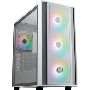 Cooler master masterbox 600 midi tower behuizing (wit | 2x usb-a | 1x usb-c | rgb | tempered glass)