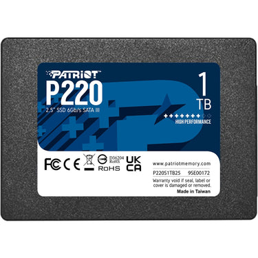 Patriot p220 1 tb ssd (zwart, sata iii 6 gb s)