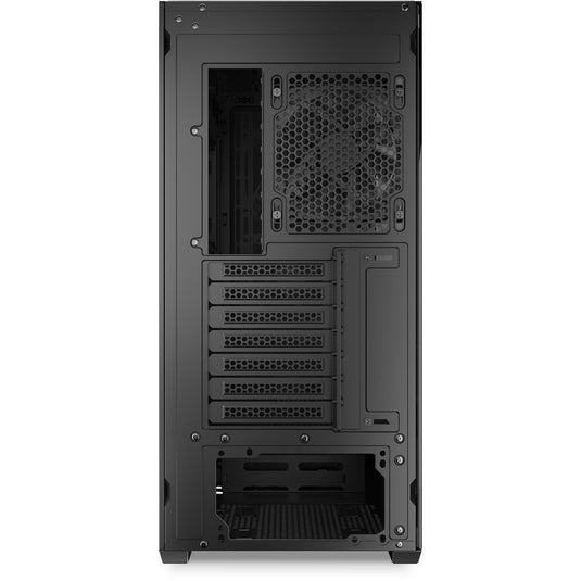 Sharkoon ak5m rgb midi tower behuizing (zwart | 2x usb-a | 1x usb-c | rgb | tempered glass)