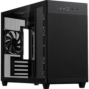 Asus prime ap201 mini tower behuizing (zwart | 2x usb-a | 1x usb-c | tempered glass)