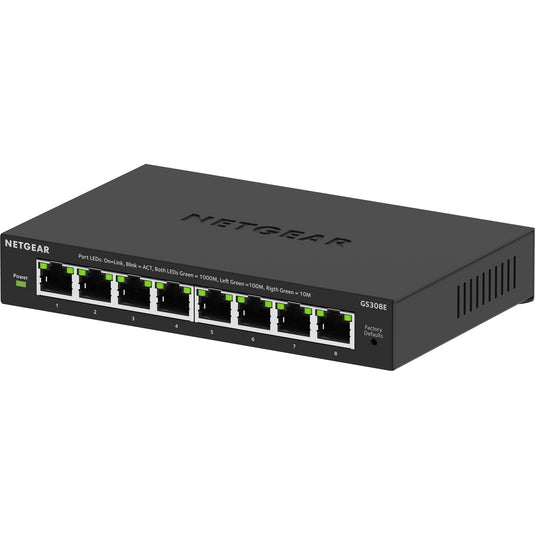 Netgear 8-poorts gigabit ethernet plus-switch (gs308ev4) (zwart, unmanaged)