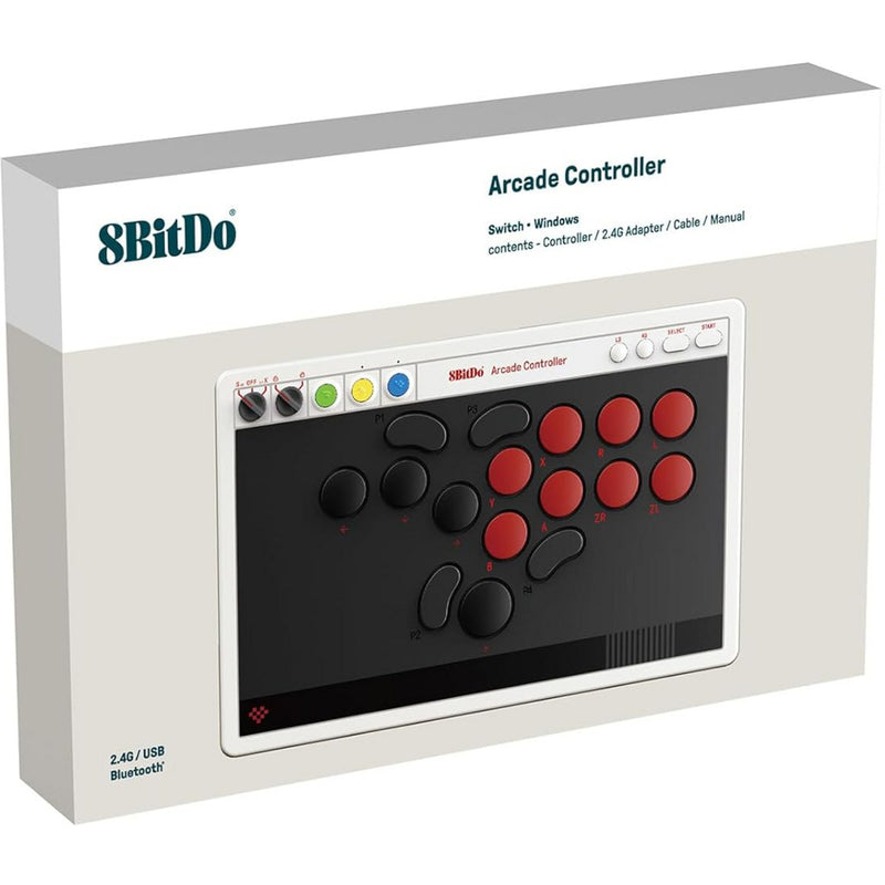 Chargez l'image dans la visionneuse de la galerie, 8bitdo arcade controller (grijs rood, 2.4 ghz bluetooth usb, nintendo switch 1 + 2, pc)
