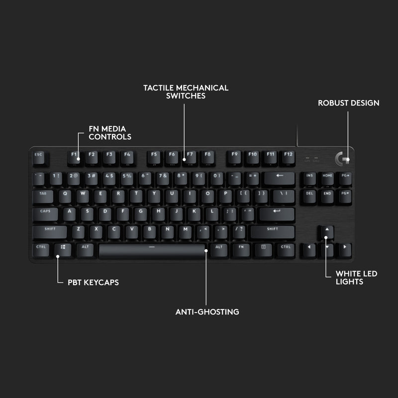 Load image into Gallery viewer, Logitech g413 tkl se mechanisch gaming toetsenbord (zwart, us-international lay-out (qwerty), gl tactile, 80% (tkl) )
