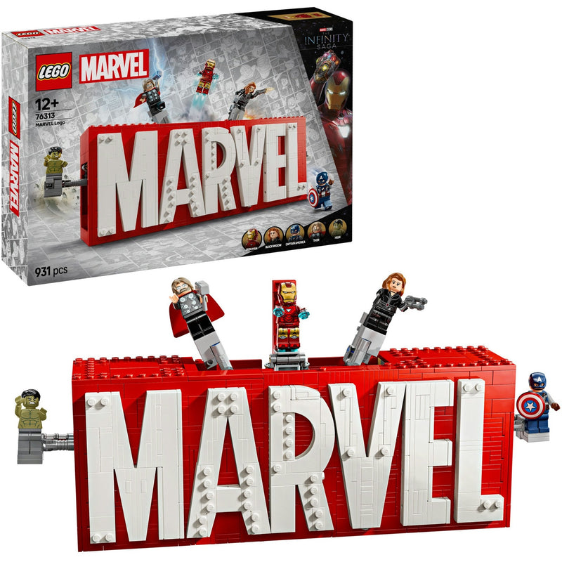 ギャラリービューアに画像をロードする, Lego marvel super heroes - marvel logo en minifiguren constructiespeelgoed (76313)
