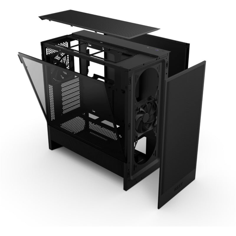 Load image into Gallery viewer, Nzxt h5 flow v2 midi tower behuizing (zwart | 1x usb-a | 1x usb-c | tempered glass)
