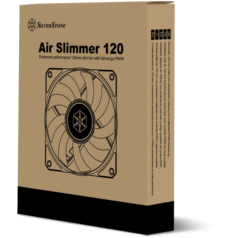 Load image into Gallery viewer, Silverstone air slimmer 120 case fan (zwart, 120 x 15 x 120 mm, pwm)
