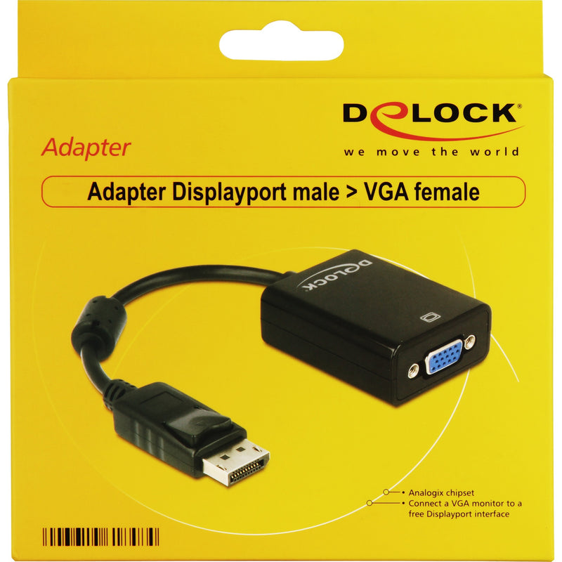 Load image into Gallery viewer, Delock adapter displayport 1.1 > vga (zwart)
