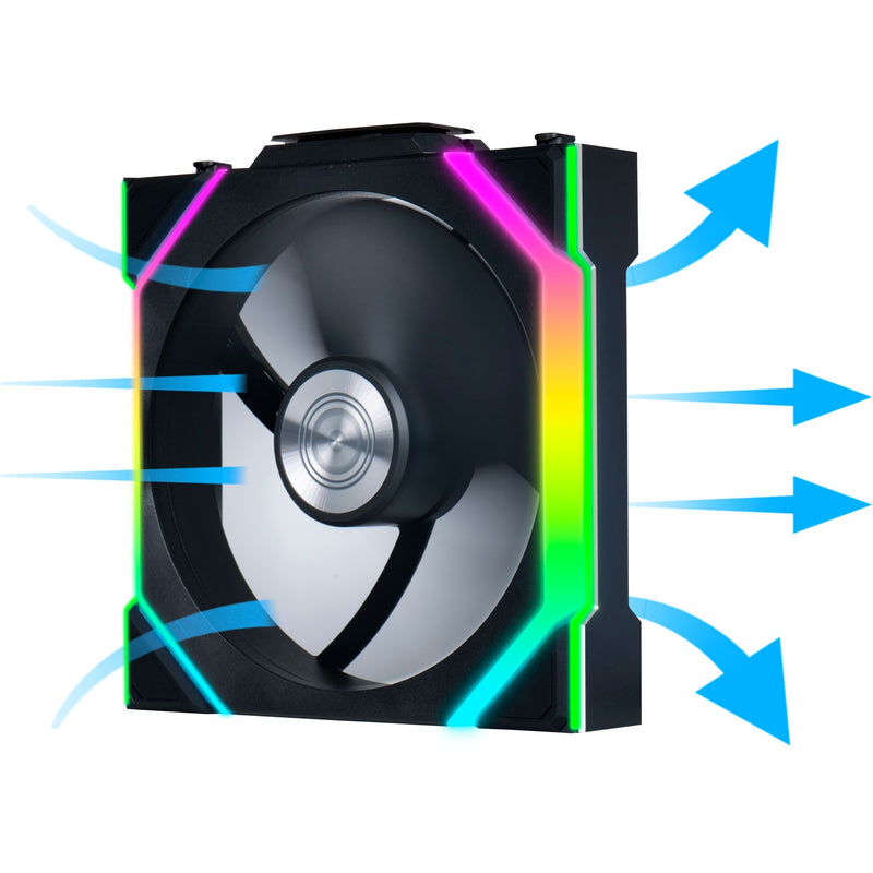 Load image into Gallery viewer, Lian li uni fan sl120 wireless rgb case fans (zwart, 3 stuks, 120 x 124.5 x 28 mm, pwm)
