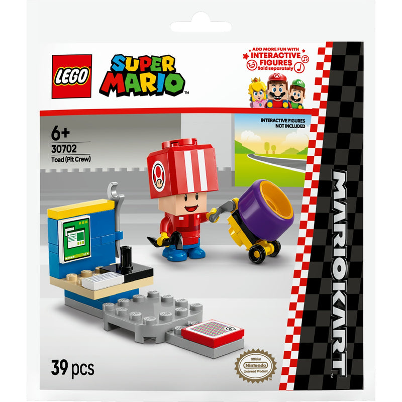 Laden Sie das Bild in Galerie -Viewer, Lego super mario - mario kart - toad (pitstop) constructiespeelgoed (30702)
