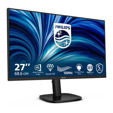 Philips 27b2n3500j 27 monitor (zwart, 120 hz, hdmi, displayport, audio, usb-hub)