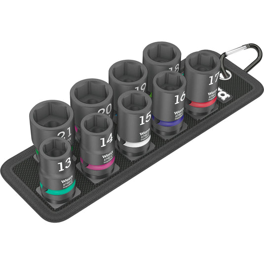 Wera belt c impaktor 1 doppenset, 1 2 dopsleutel (zwart, 9-delig, voor slagmoersleutels)