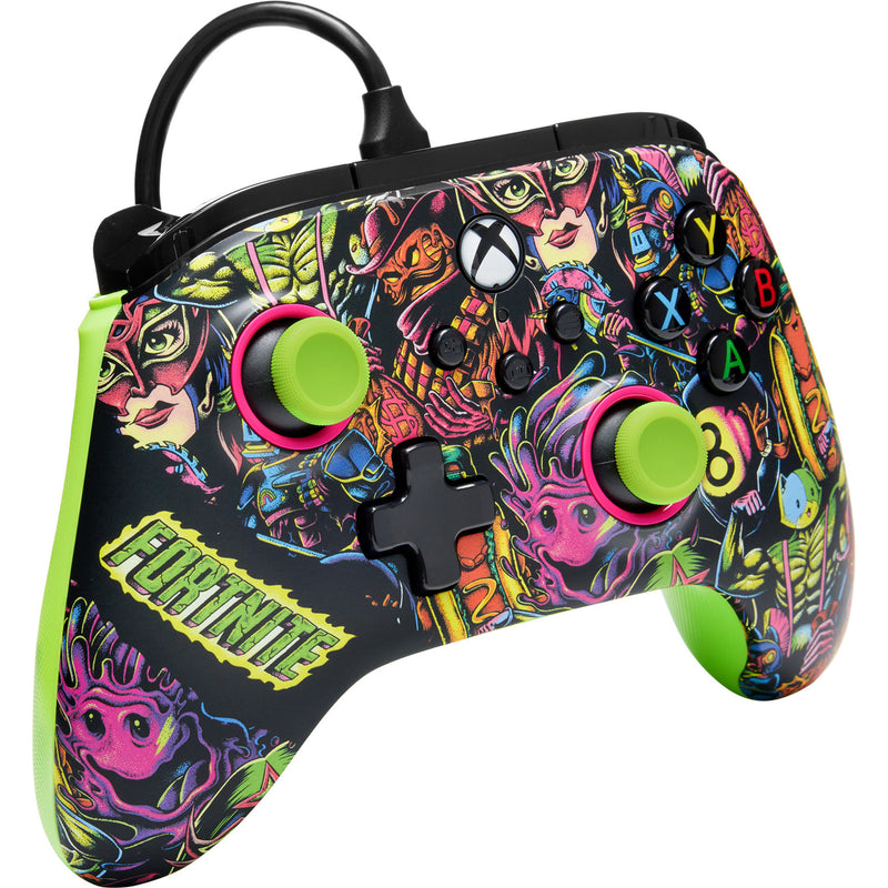 Afbeelding laden in galerijviewer, Powera advantage controller met kabel voor de xbox series x|s - fortnite: glow (neongroen, xbox series x|s, xbox one, pc)
