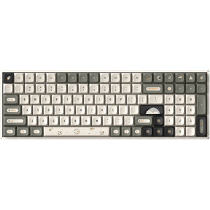 Iqunix f97 hitchhiker wireless mechanical keyboard (grijs, us lay-out (qwerty), cherry mx brown, 96%, rgb leds, hot-swappable, pbt, 2.4ghz | bluetooth 5.1 | usb-c)