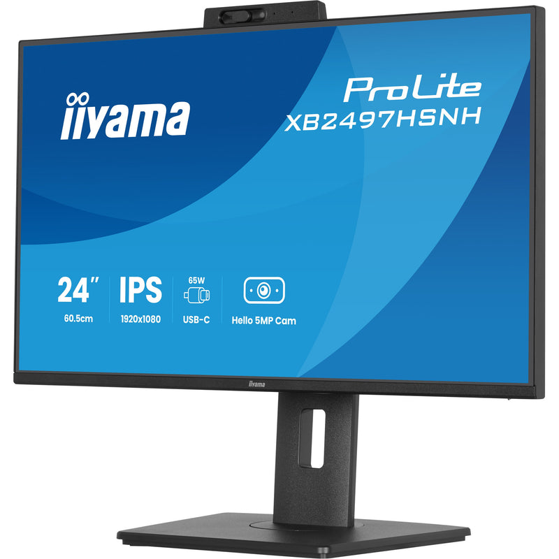 Load image into Gallery viewer, Iiyama prolite xb2497hsnh-b1 23.8 monitor (zwart, hdmi, displayport, lan, audio, usb-c, webcam)
