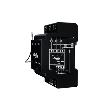 Shelly qubino wave pro 3 schakelaar (zwart, z-wave s800)