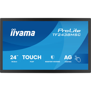 Iiyama prolite tf2438msc-b2 23.8 monitor (zwart, 120 hz, hdmi, displayport, audio, usb, touch)