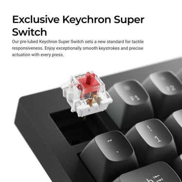 Keychron v1w-d1 8k qmk wired custom mechanical keyboard (zwart, us lay-out (qwerty), super red, 75%, rgb leds, double-shot pbt, hot swap, 8k, knop)