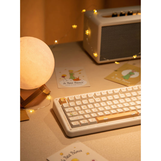 Iqunix zx75 sunset ponder wireless mechanical keyboard (lichtgeel, us lay-out (qwerty), gateron red, 75%, rgb leds, hot-swappable, double-shot pbt, 2.4ghz | bluetooth 5.1 | usb-c)
