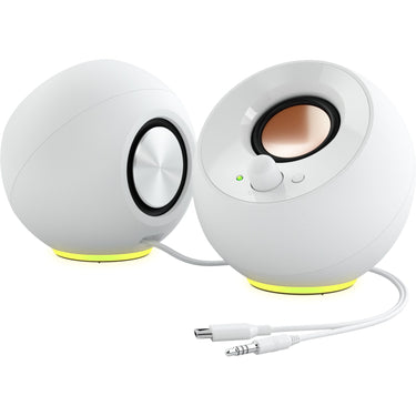 Creative pebble se pc-luidspreker (wit, bluetooth, usb-c, aux, rgb)