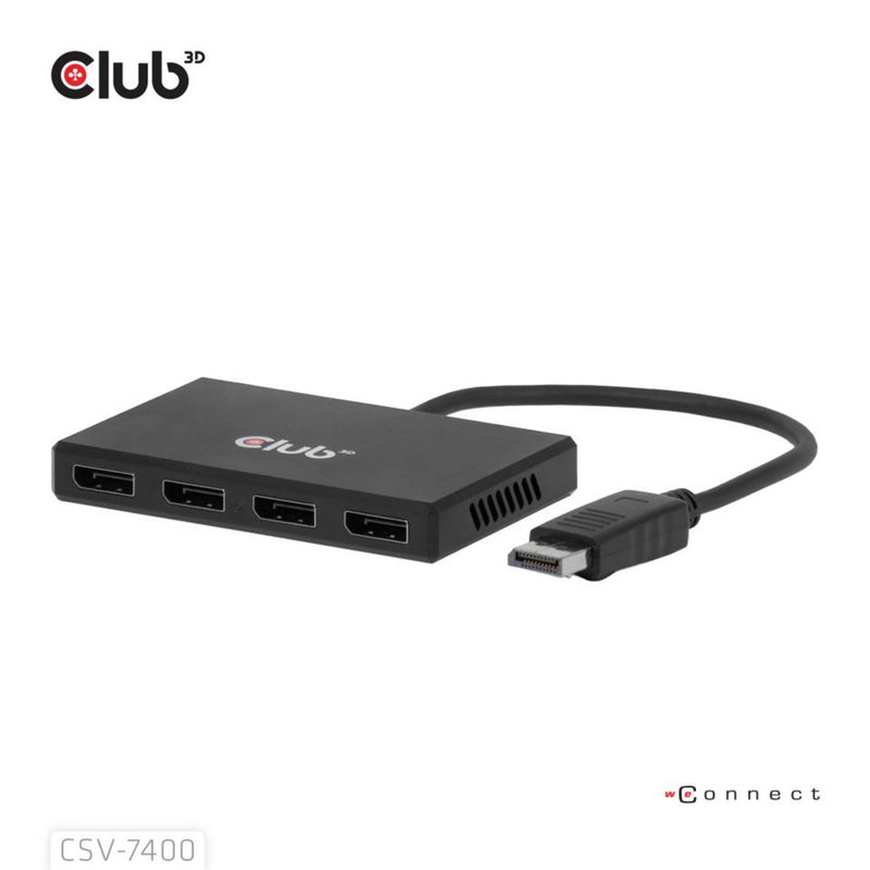 Chargez l'image dans la visionneuse de la galerie, Club 3d displayport quad monitor hub mst 4x 4k30hz displayport splitter (zwart)
