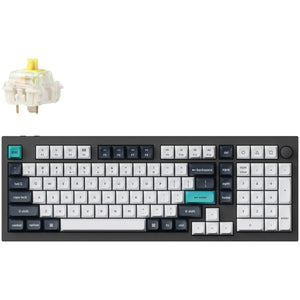 Keychron q5 max-m4 rgb mechanisch toetsenbord (zwart, us lay-out (qwerty), gateron jupiter banana, 96%, rgb leds, ksa double-shot pbt, hot swap, knob, 2.4ghz | bluetooth 5.1 | usb-c)