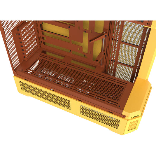 Thermaltake view 600 tg butter caramel big tower behuizing (geel | 2x usb-a | 1x usb-c | tempered glass)