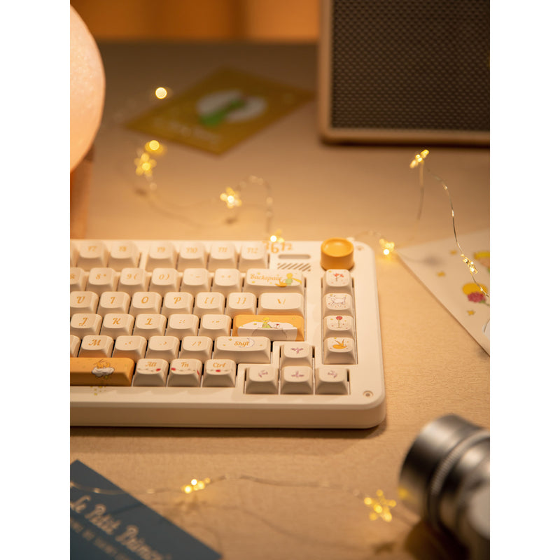 Load image into Gallery viewer, Iqunix zx75 sunset ponder wireless mechanical keyboard (lichtgeel, us lay-out (qwerty), iqunix little prince, 75%, rgb leds, hot-swappable, double-shot pbt, 2.4ghz | bluetooth 5.1 | usb-c)
