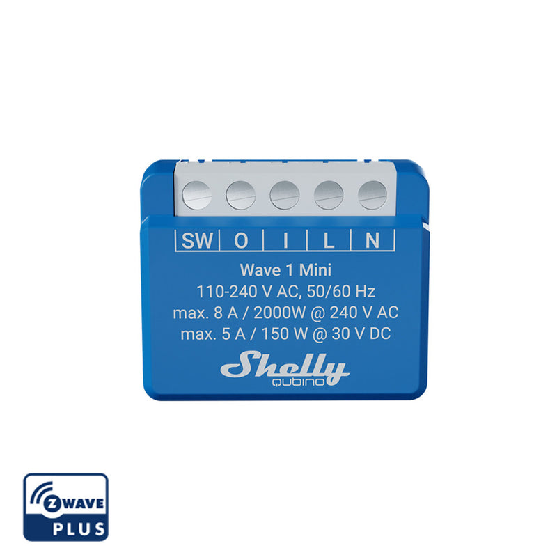 Load image into Gallery viewer, Shelly wave 1 mini lr (eu) relais (blauw, z-wave)
