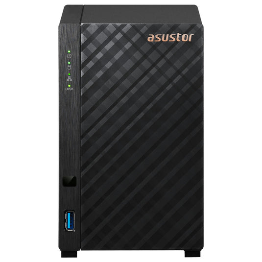 Asustor drivestor 2 gen2 (as1202t) nas (zwart, lan, usb)