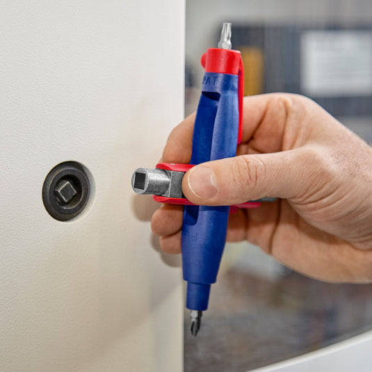 Knipex stiftschakelkastsleutel 00 11 07 dopsleutel (blauw rood, lengte 145 mm)