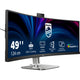 Philips 49b2u6900ch 48.8 curved ultrawide monitor (donkergrijs zilver, 2x hdmi, displayport, 4x usb-a, 3x usb-c, rj-45)