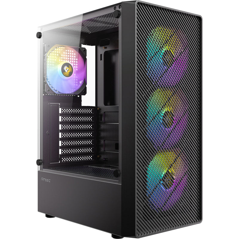 Load image into Gallery viewer, Antec ax26 rgb elite midi tower behuizing (zwart | 3x usb-a | tempered glass)
