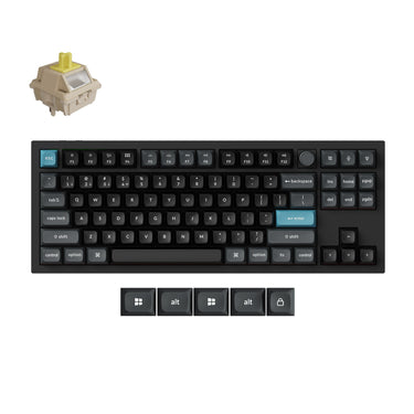 Keychron q3 ultra-m4 8k wireless custom mechanical keyboard (zwart, us lay-out (qwerty), silk pom banana, 80% (tkl), rgb, hot swap, 8k, 2.4 ghz | bluetooth 5.2 | usb-c)