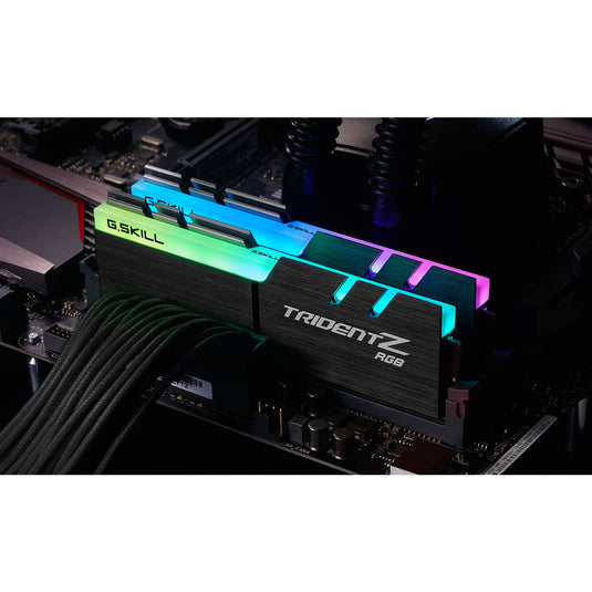 G.skill 32 gb ddr4-3200 (2x 16 gb) kit werkgeheugen (zwart, f4-3200c16d-32gtzr, trident z rgb, xmp)
