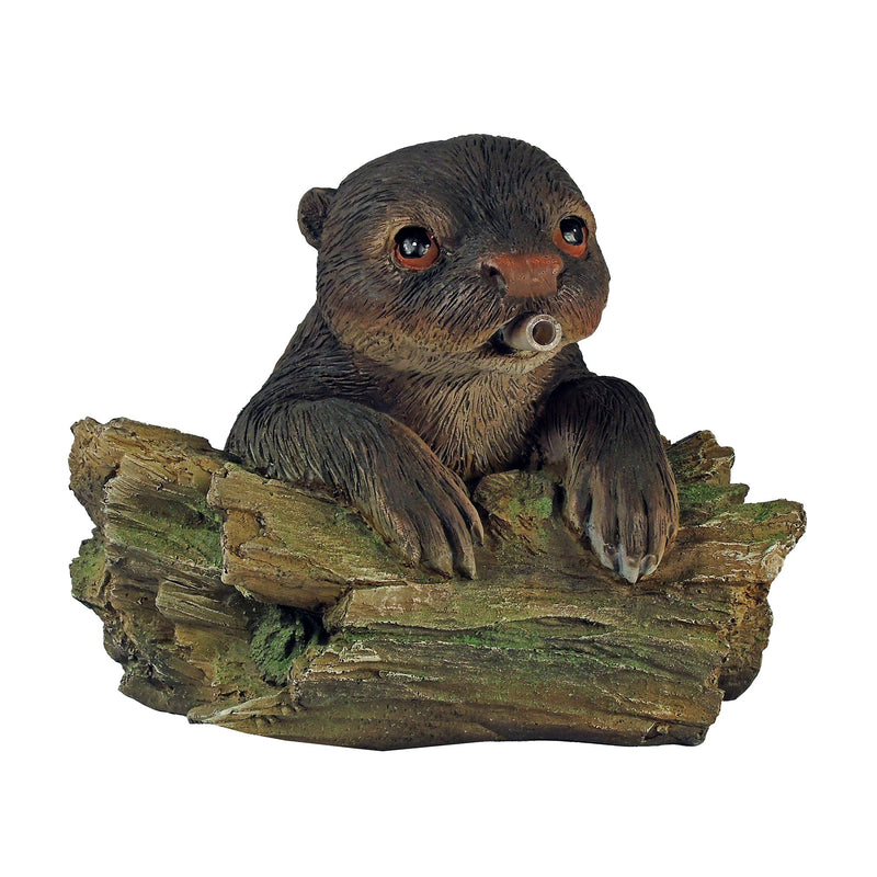 Load image into Gallery viewer, Ubbink drijvende spuitfiguur otter op boomstam waterornament
