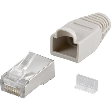 Goobay rj45 plug, cat 5e stp stekker (grijs, 10 stuks)