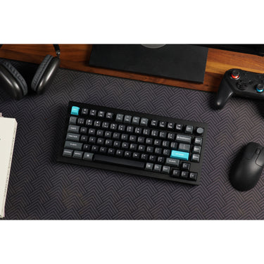 Keychron q1 ultra-m1 8k wireless custom mechanical keyboard (zwart, us lay-out (qwerty), silk pom red, 75%, rgb, hot swap, 8k, 2.4 ghz | bluetooth 5.2 | usb-c)