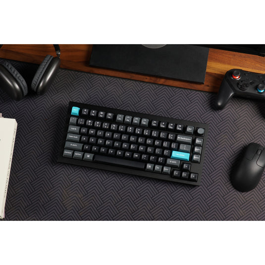 Keychron q1 ultra-m1 8k wireless custom mechanical keyboard (zwart, us lay-out (qwerty), silk pom red, 75%, rgb, hot swap, 8k, 2.4 ghz | bluetooth 5.2 | usb-c)