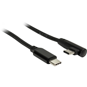 Inter-tech usb-c naar usb-c kabel 90° (zwart, 1 meter)