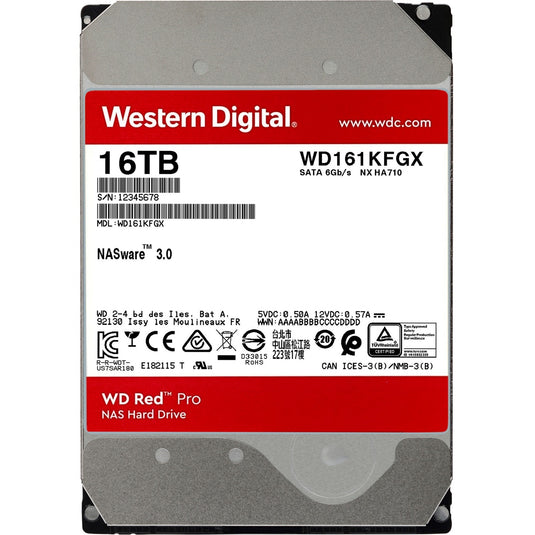 Wd red pro, 16 tb harde schijf (161kfgx, sata 600, 24 7, af)