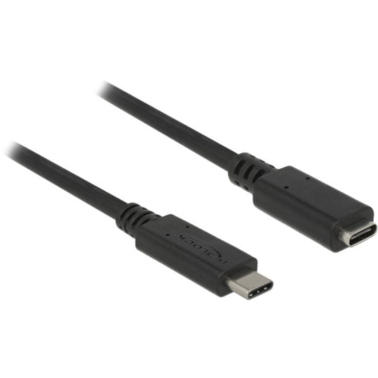 Delock superspeed usb-c 3.1 gen1 male > female verlengkabel (zwart, 2 meter)