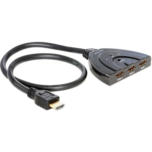 Delock hdmi 3 > 1 switch hdmi switch (zwart, 60 centimeter)