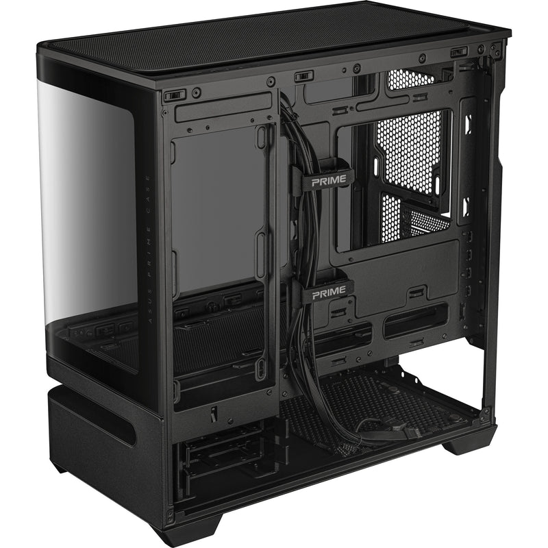 Load image into Gallery viewer, Asus prime ap202 midi tower behuizing (zwart | 2x usb-a | 1x usb-c | rgb | tempered glass)
