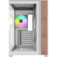 Thermaltake view 380 ws argb snow midi tower behuizing (wit houtkleur | 2x usb-a | 1x usb-c | rgb | tempered glass)