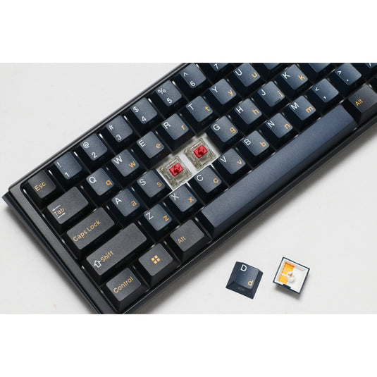 Ducky one 3 pro mini rgb mechanisch gaming toetsenbord (zwart, us lay-out (qwerty), cherry mx2a blue, 60%, rgb led, double-shot pbt, quack mechanics, hot swap)