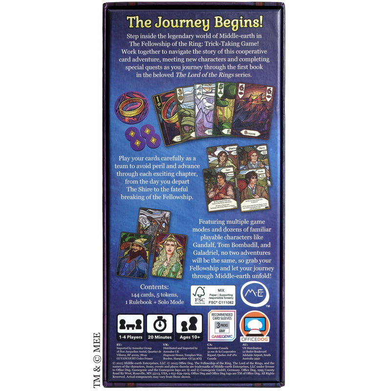 Load image into Gallery viewer, Asmodee the lord of the rings: fellowship of the ring: trick-taking game kaartspel (engels, 1 - 4 spelers, 20 minuten, vanaf 10 jaar)
